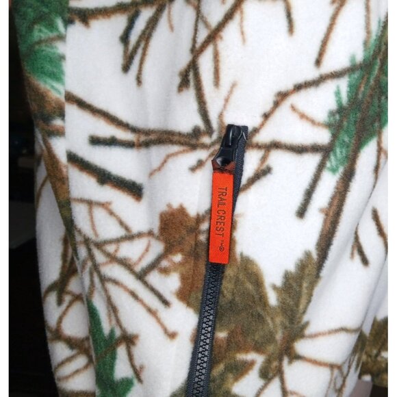 TRAIL CREST Womens M White Camo Fleece Full Zip Vest Hunting Hiking - Picture 13 of 14